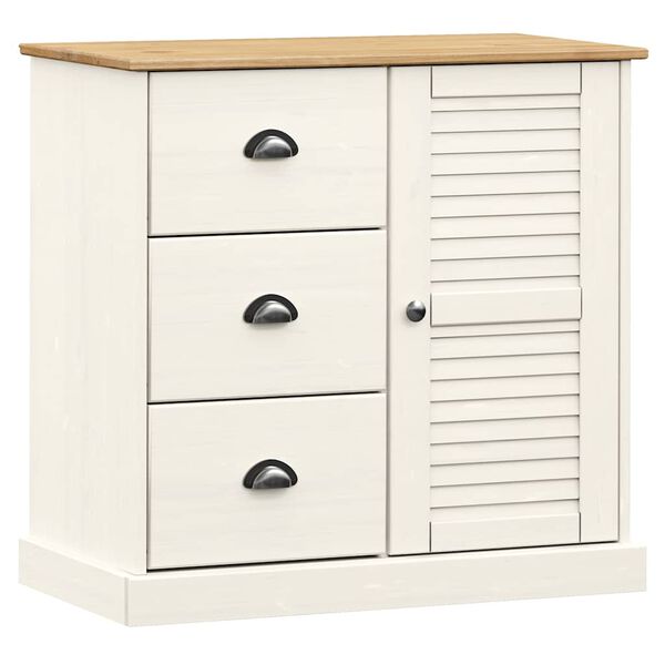 vidaXL Sideboard with Drawers VIGO 78x40x75 cm White Solid Wood Pine