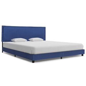 vidaXL Bed Frame without Mattress Blue Fabric 150x200 cm King Size