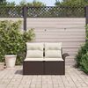 vidaXL Garden Sofa with Cushion Brown 141 x 62 x 69cm Poly Rattan