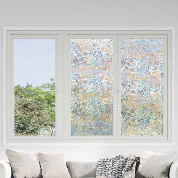 vidaXL Static Window Film 3D Rainbow Pattern 60 x 500 cm PVC