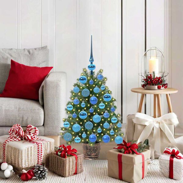 vidaXL Artificial Christmas Tree with 150 LEDs Green 75 cm PE and PVC
