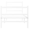 vidaXL Metal Bed Frame without Mattress with Footboard White 80x200cm