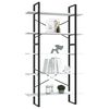 vidaXL 5-Tier Book Cabinet White 100x30x175 cm Engineered Wood