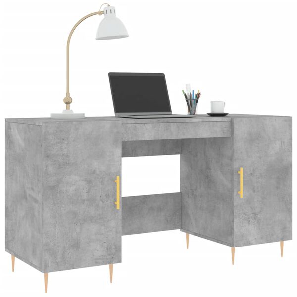 vidaXL Desk Concrete Grey 140x50x75 cm Engineered Wood