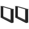 vidaXL Coffee Table Legs U-Shaped 2 pcs Black 70x(30-31) cm Steel