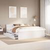 vidaXL Bed Frame without Mattress with Headboard White 180x200 cm Super King Solid Wood Pine