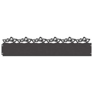 vidaXL Lawn Edgings 10 pcs 103 x 0.05 x 22 cm Steel Black