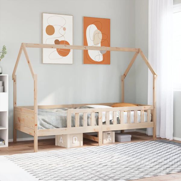 vidaXL Kids' House Bed Frame without Mattress 90x200 cm Pine