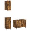vidaXL 3 Piece Bathroom Cabinet Set ZWOLLE Smoked Oak Engineered Wood