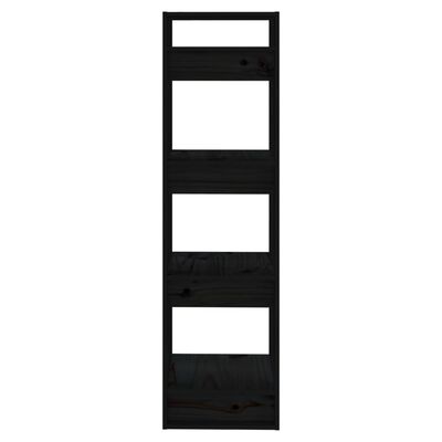 vidaXL Book Cabinet/Room Divider Black 41x35x125 cm Solid Wood Pine