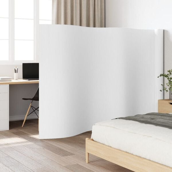 vidaXL Room Divider White Width 800 cm Height 165 cm Bamboo