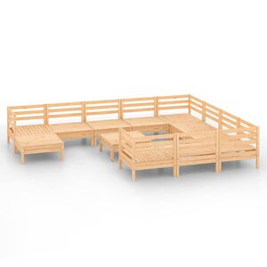 vidaXL 12 Piece Garden Lounge Set Solid Wood Pine