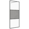 vidaXL Walk-in Shower Wall with Clear ESG Glass 115x195 cm Black