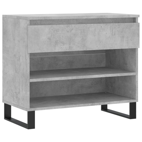 vidaXL Shoe Cabinet Concrete Grey 70x36x60 cm Engineered Wood