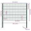 vidaXL Fence Panel with Posts Iron 176.5x120 cm Green