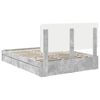 vidaXL Storage Bed Concrete Grey 140 x 190 cm Engineered Wood