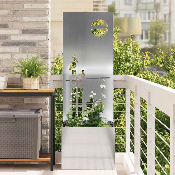 vidaXL Garden Privacy Screen Silver 50 x 140 cm Galvanised steel