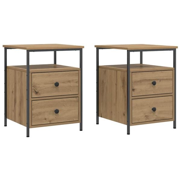 vidaXL Bedside Cabinets 2 pcs Artisan Oak 44x45x60 cm Engineered Wood