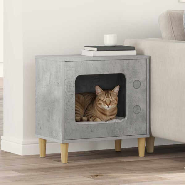vidaXL Cat House Concerte 51 x 30 x 52 cm Engineered Wood