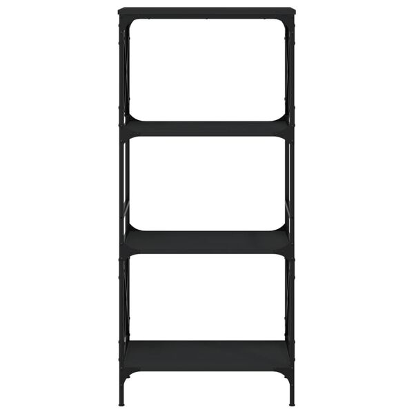 vidaXL Bookcase 4-Tier Black 59x35x132 cm Engineered Wood