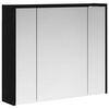 vidaXL Bathroom Mirror Cabinet Black Oak 73.5 x 16 x 62.5 cm