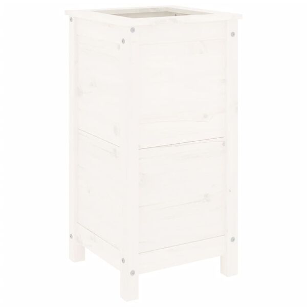 vidaXL Garden Planter White 40x40x78 cm Solid Wood Pine