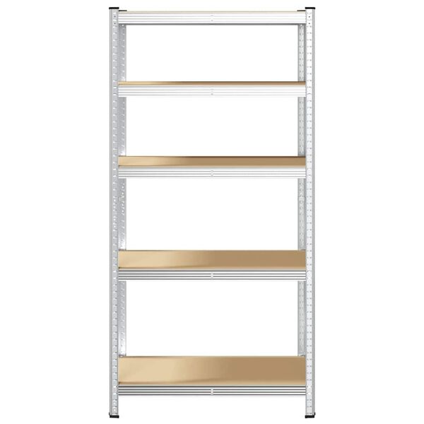 vidaXL 5-Layer Heavy-duty Shelf Silver Steel&Engineered Wood
