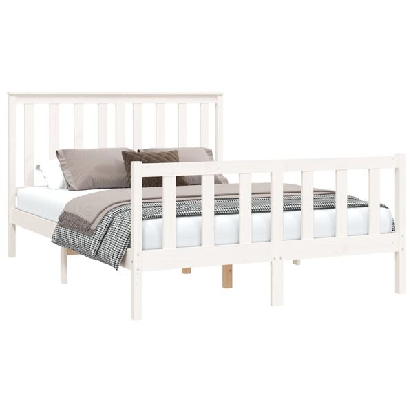 vidaXL Bed Frame without Mattress White 140x200 cm Solid Wood Pine