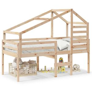 vidaXL High Sleeper Bed without Mattress 80x200 cm Solid Wood Pine