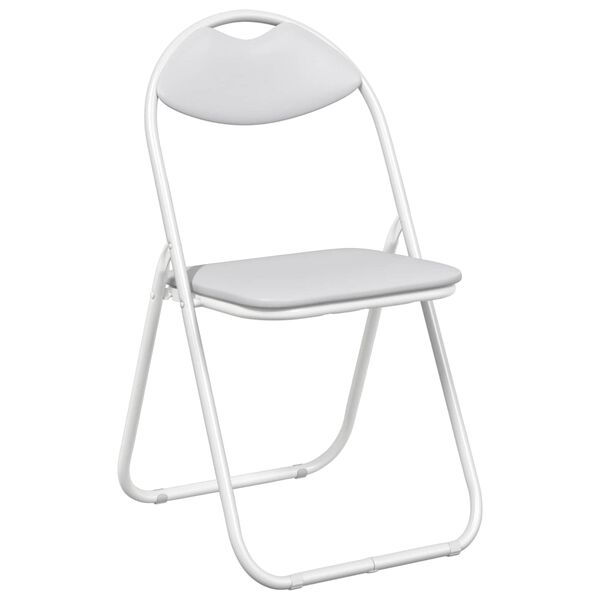 vidaXL Folding Chair 8 pcs White 48 x 43.5 x 81 cm Faux Leather