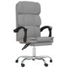 vidaXL Reclining Office Chair Light Grey Fabric