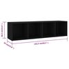 vidaXL TV Cabinets 3 pcs Black 142.5x35x36.5 cm Engineered Wood