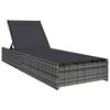 vidaXL Sun Lounger Reclining Grey 200.5 x 70 x 75 cm Poly Rattan