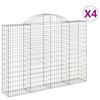 vidaXL Arched Gabion Baskets 4 pcs 200x30x140/160 cm Galvanised Iron