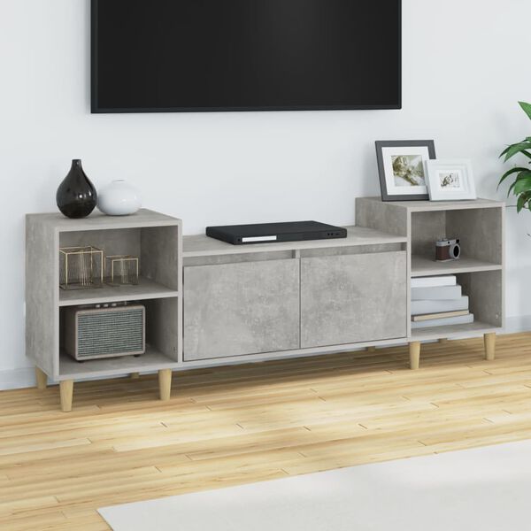 vidaXL TV Cabinet Concrete Grey 160x35x55 cm Engineered Wood