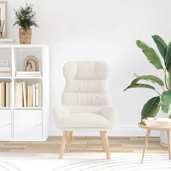 vidaXL Armchair Cream 69 x 74 x 93 cm Sherpa Fabric