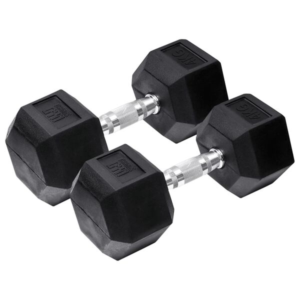 Orange Gym Hex Dumbbell 2 x 4 kg Black