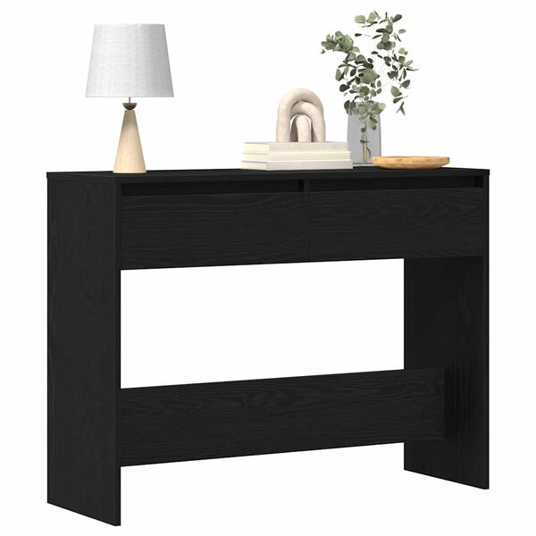 vidaXL Console Table Black Oak 100 x 35 x 76.5 cm Engineered Wood