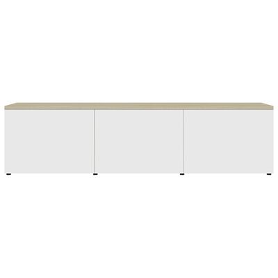 vidaXL TV Cabinet White and Sonoma Oak 120x34x30 cm Engineered Wood