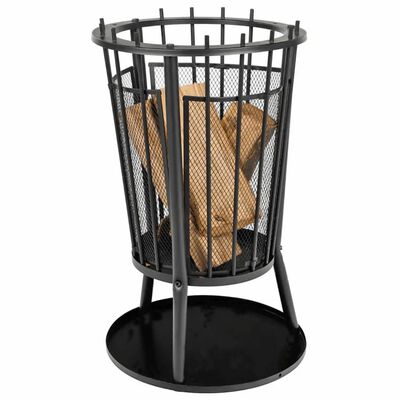 HI Fire Basket with Spark Guard Black 40x61 cm