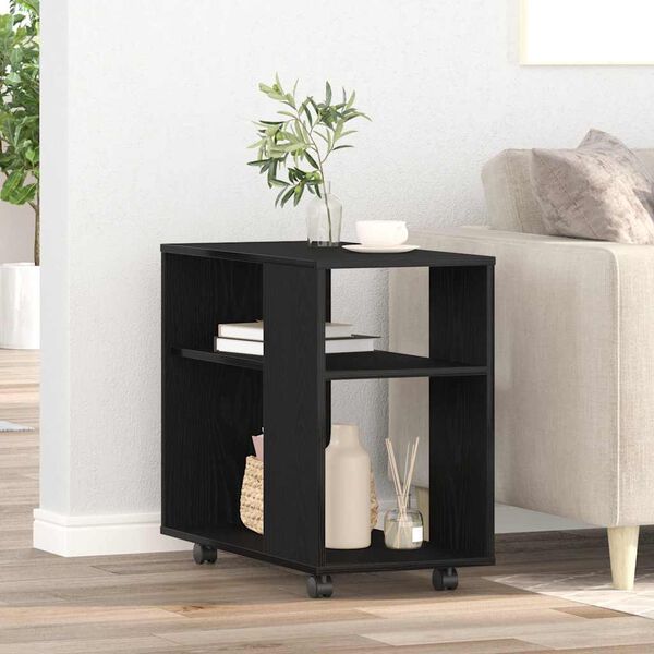 vidaXL Side Table Black Oak 70x35x60 cm Engineered Wood