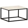 vidaXL Coffee Table White 60x60x35 cm Real Stone with Marble Texture