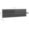 vidaXL Wall Shelf 4 pcs High Gloss Grey 60x11.5x18 cm Engineered Wood