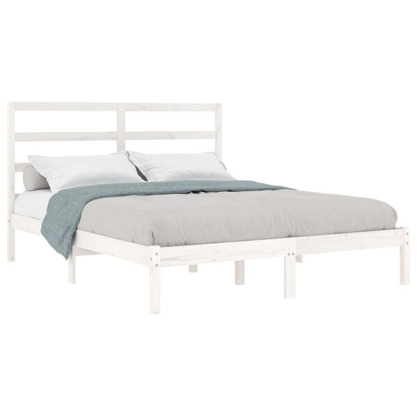 vidaXL Bed Frame without Mattress White 160x200 cm Solid Wood Pine