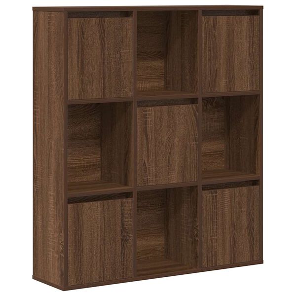 vidaXL Bookcase Brown Oak 89x24x101.5 cm Engineered Wood