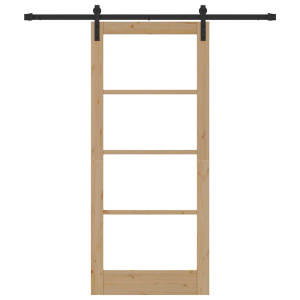 vidaXL Sliding Door ORKDAL Natural and Black 86 x 198.5 cm