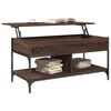 vidaXL Coffee Table Brown Oak 100x50x50 cm Engineered Wood and Metal