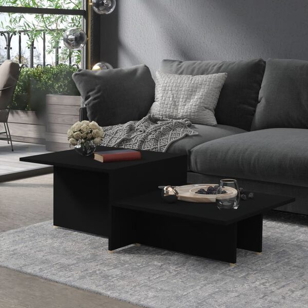vidaXL Coffee Table Black 111.5x50x33 cm Engineered Wood