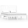 vidaXL Bed Frame without Mattress White Solid Wood Pine 140x190 cm