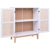 vidaXL Sideboard White 80x35x100 cm MDF and Rattan